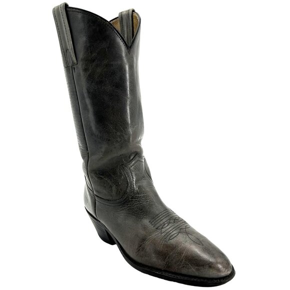 Frye Other - Vintage FRYE Cowboy Boots Men Size 9D Grey Gray Leather Western Rodeo Dress Boot